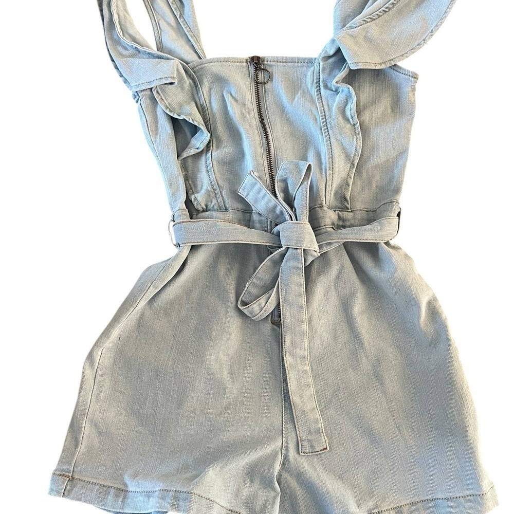 Tinseltown Light Blue Denim Romper